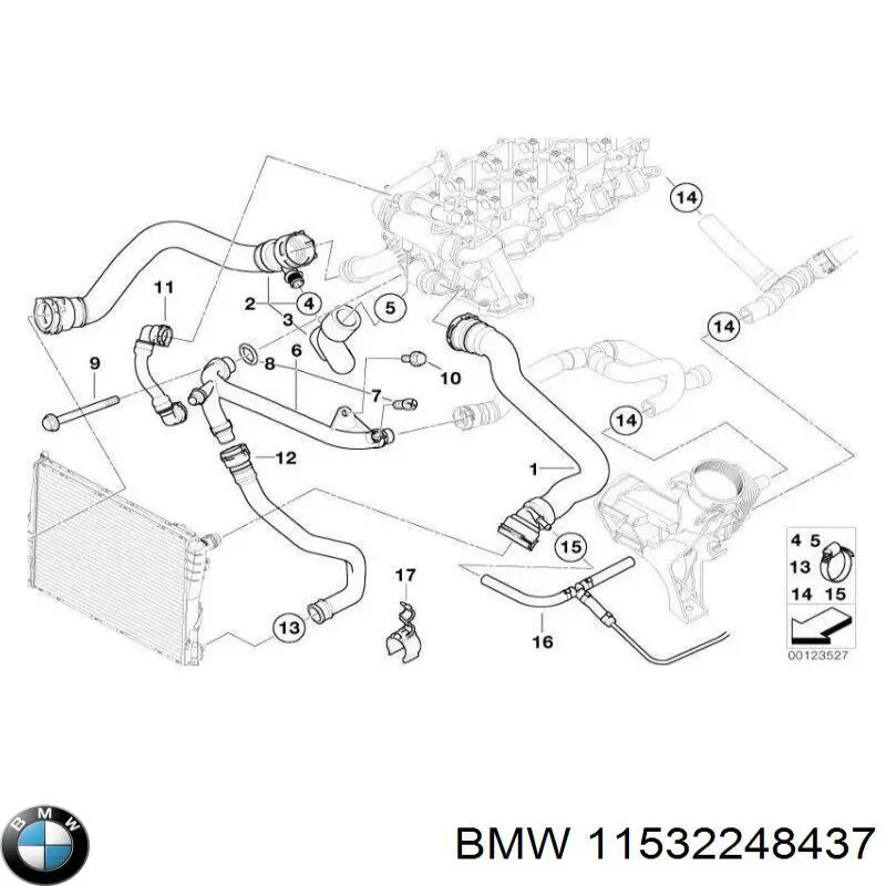 11532248437 BMW Патрубок системи охолодження