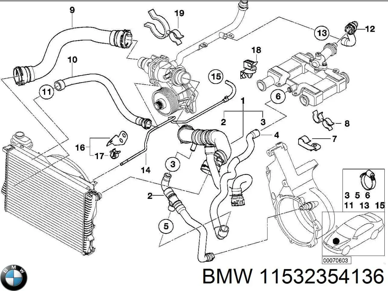 Трубка картера повітряна BMW 11532354136 ціна, від 24.25 USD