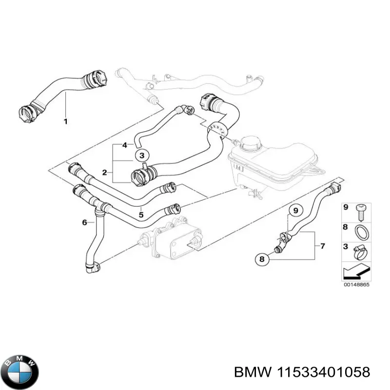 Патрубок системи охолодження BMW 11533401058 ціна, від 35.14 USD