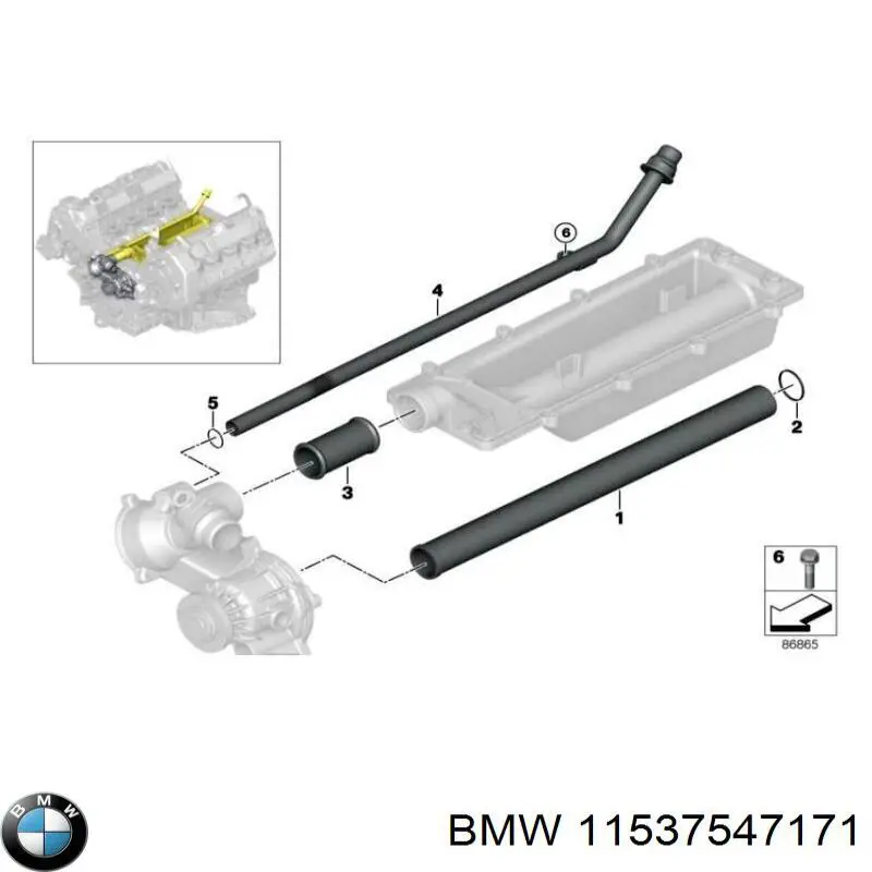11537547171 BMW Шланг радіатора опалювача/пічки, обратка