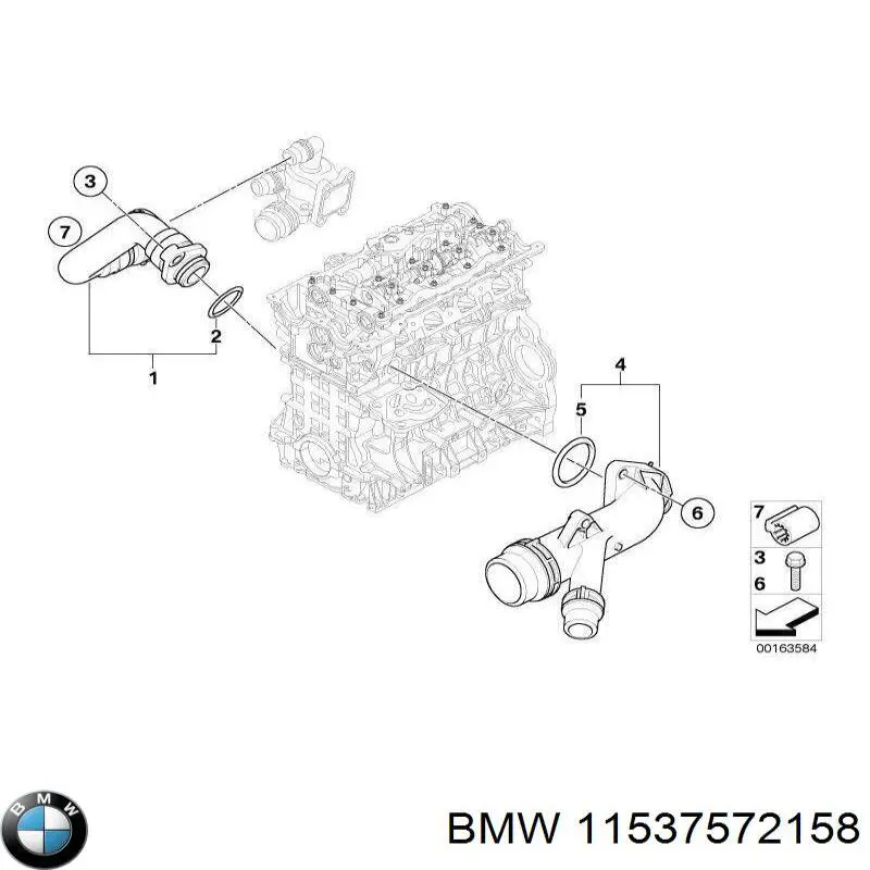 11537572158 BMW шланг (патрубок термостата)