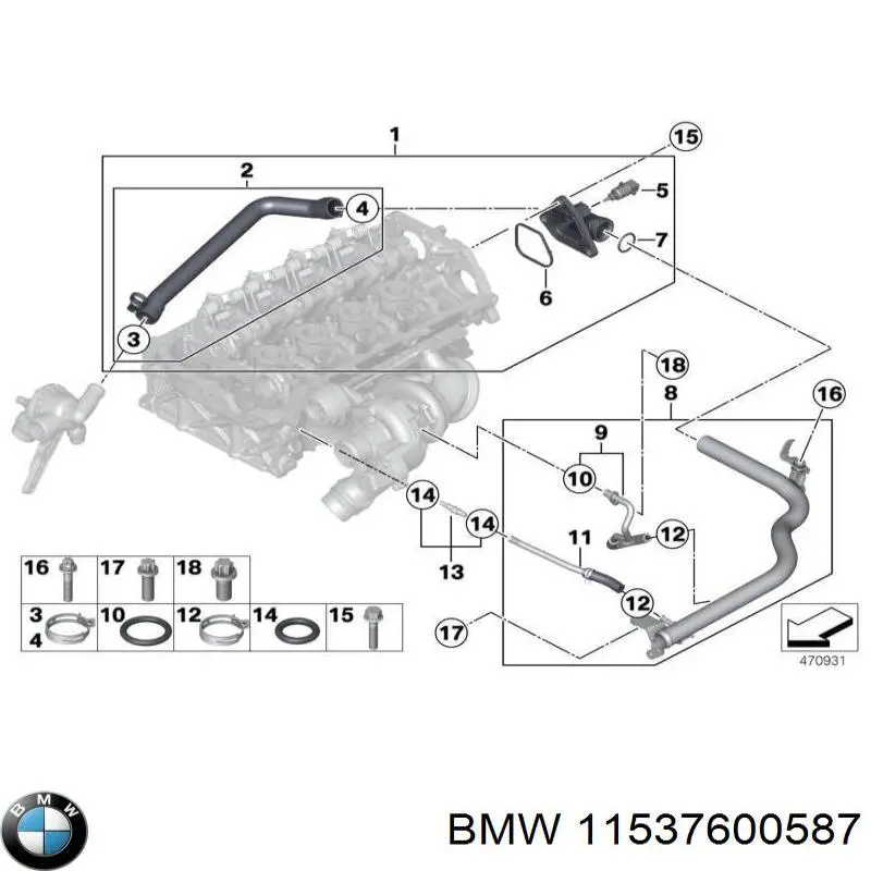 Прокладка водяної помпи 11537600587 BMW