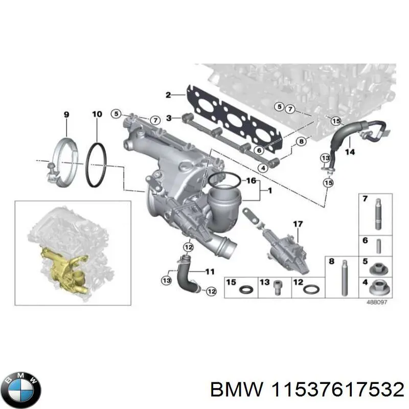  BMW 11537617532 ціна, від 15.22 USD