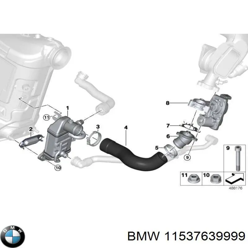 Шланг/патрубок водяного насосу, приймальний BMW 11537639999 ціна, від 82.49 USD