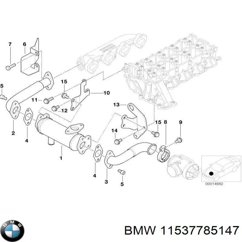 Шланг/патрубок радіатора охолодження, верхній 11537785147 BMW
