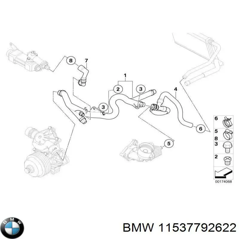 Патрубок системи рециркуляції ОГ EGR 11537792622 BMW