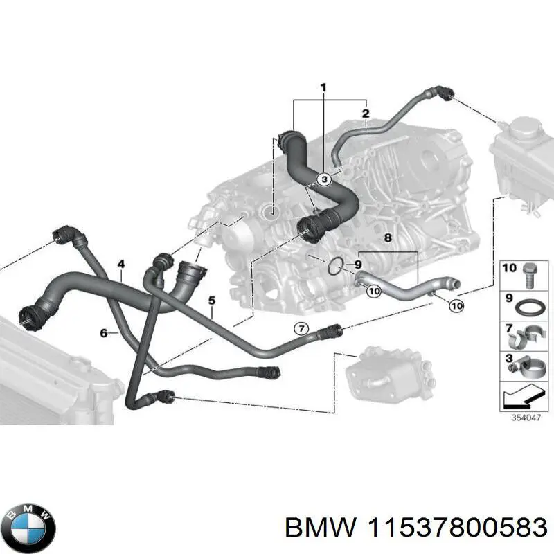 Купити 11537800583 BMW Трубопроводи і шланги системи охолодження
