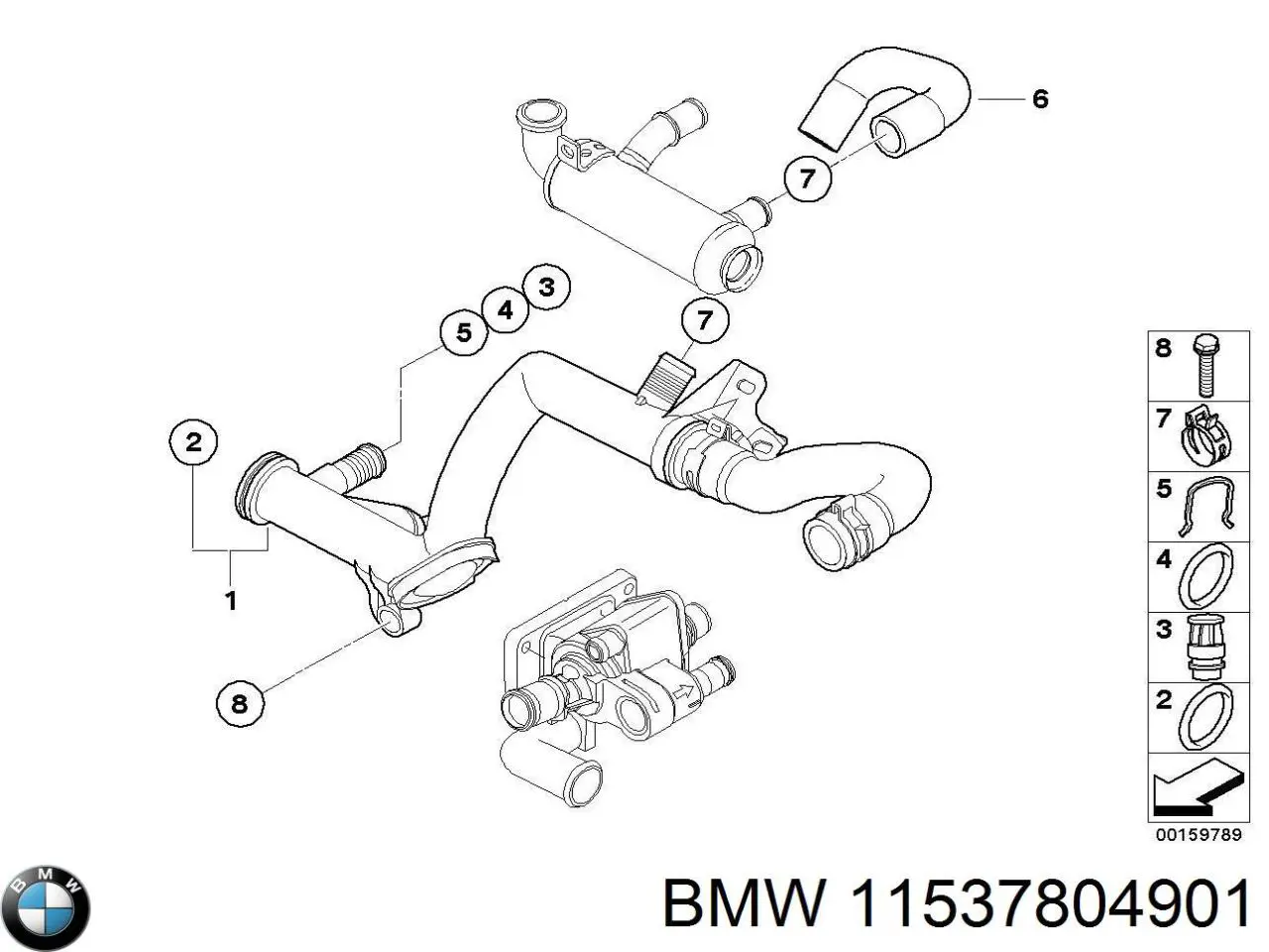 11537804901 BMW шланг/патрубок системи охолодження
