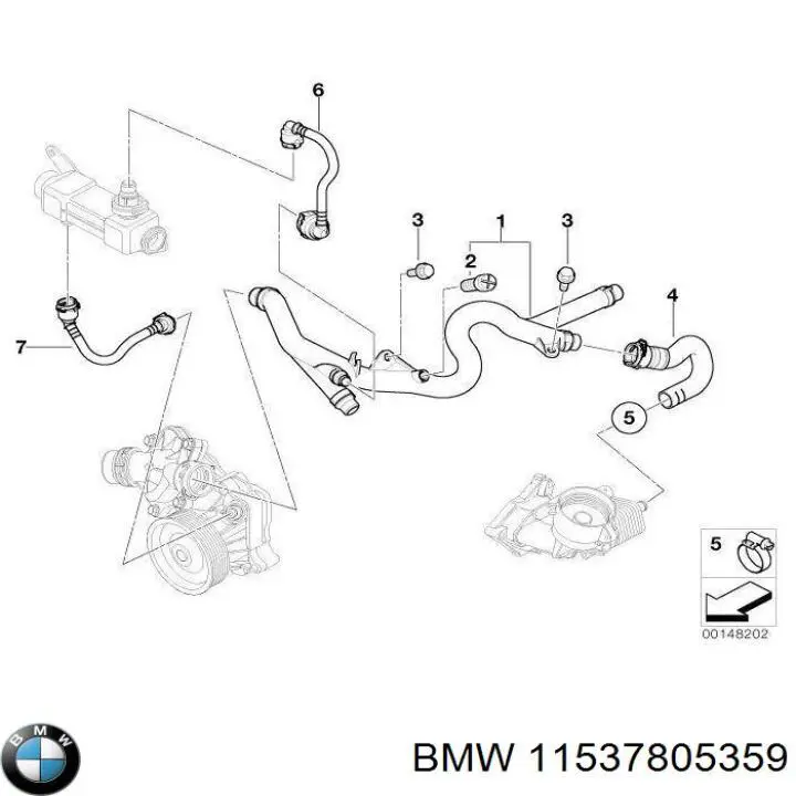 Шланг/патрубок системи охолодження BMW 11537805359 ціна, від 49.08 USD