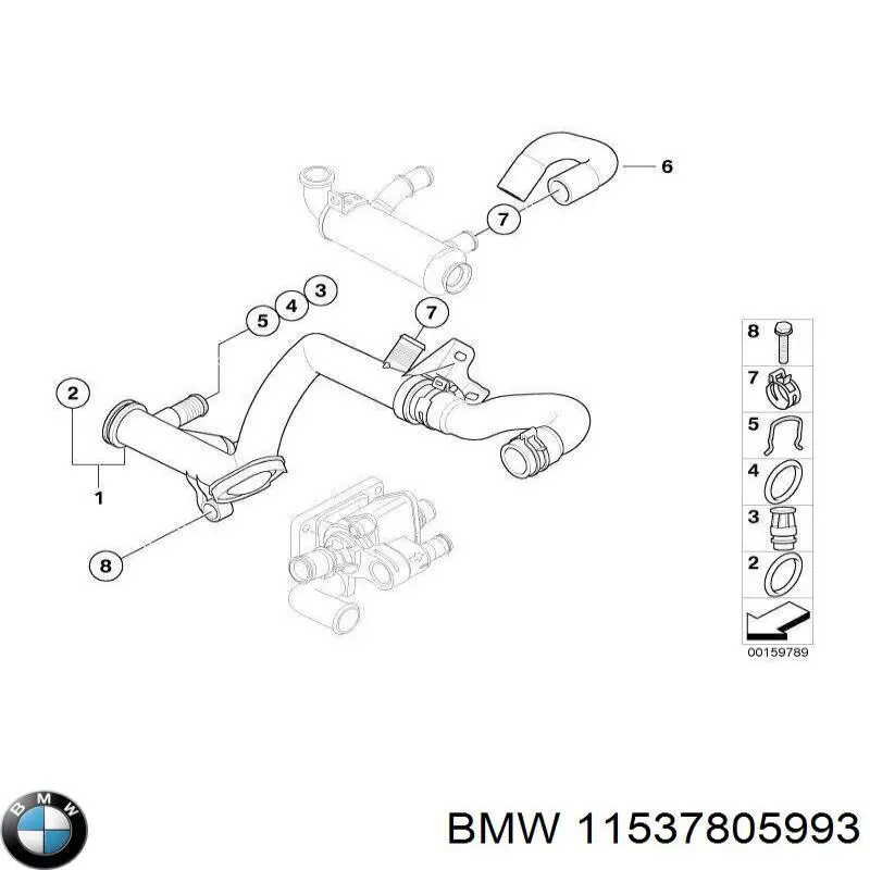 11537805993 BMW шланг/патрубок системи охолодження