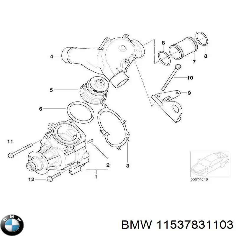 Кожух термостата BMW 11537831103 ціна, від 125.30 USD
