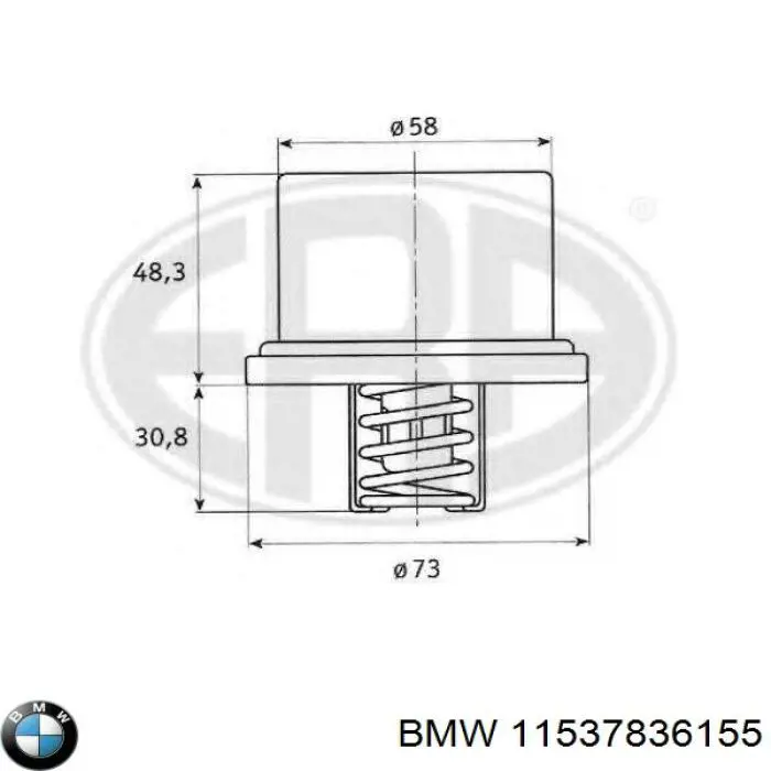 Купити 11537836155 BMW Термостат в корпусі