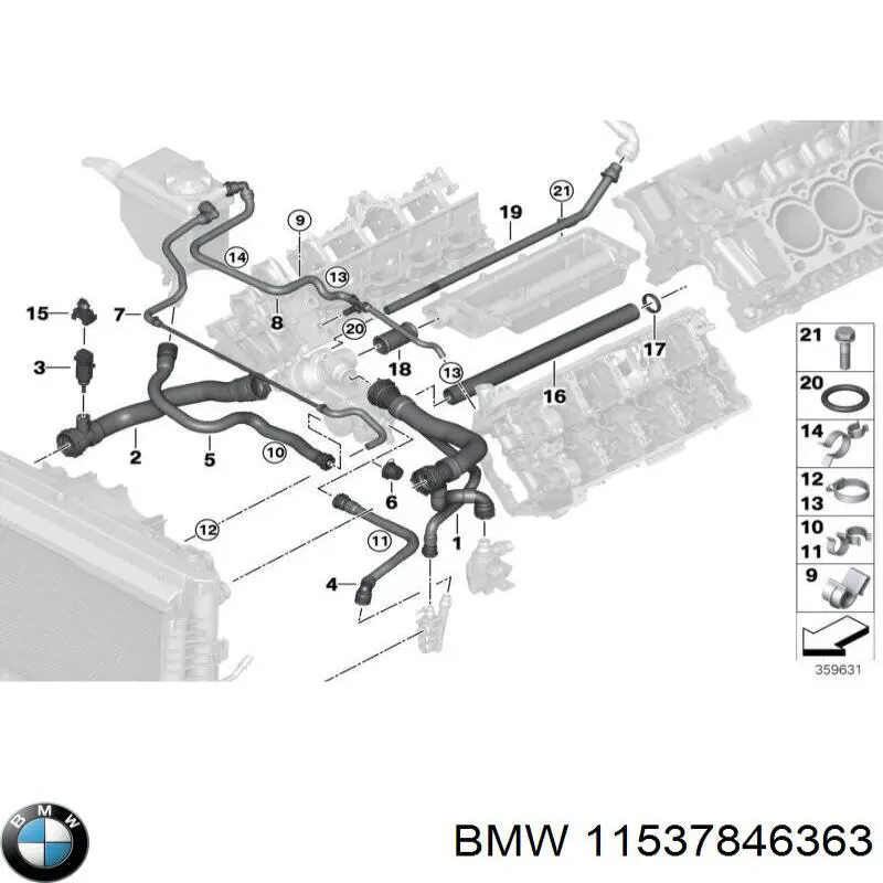 11537846363 BMW Шланги системи охолодження
