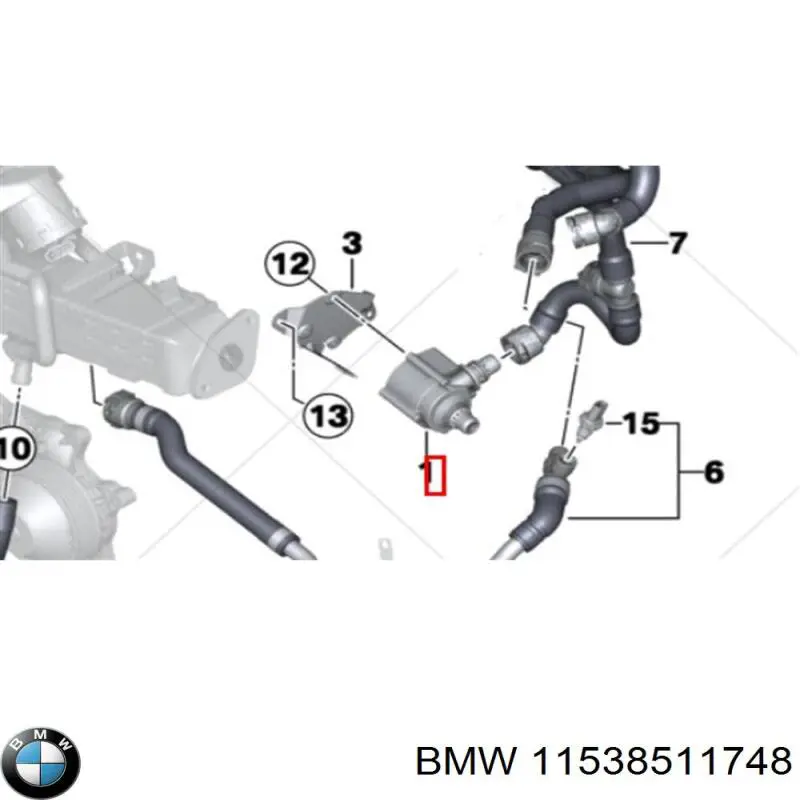 11538511748 BMW Помпа водяна, додатковий електричний