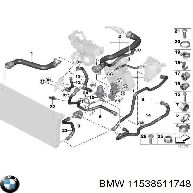 Помпа водяна (насос) охолодження, додатковий електричний 11538511748 BMW