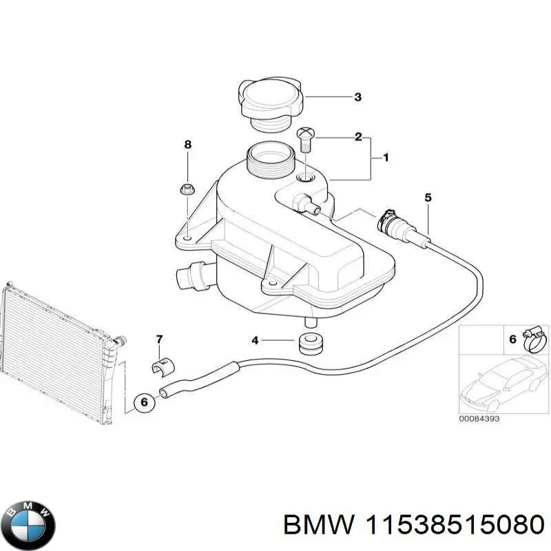 Шланг/патрубок системи охолодження BMW 11538515080 ціна, від 13.50 USD