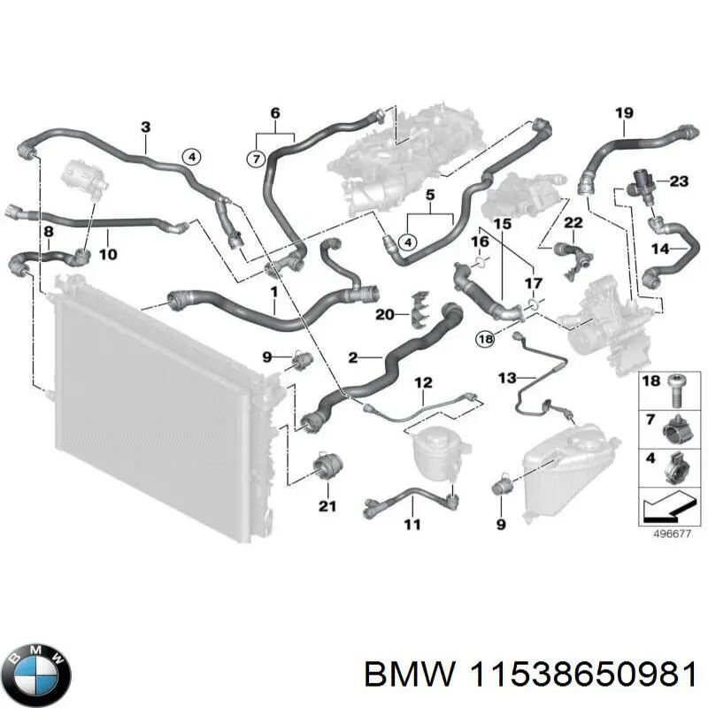  Шланг (патрубок) термостата BMW 3 