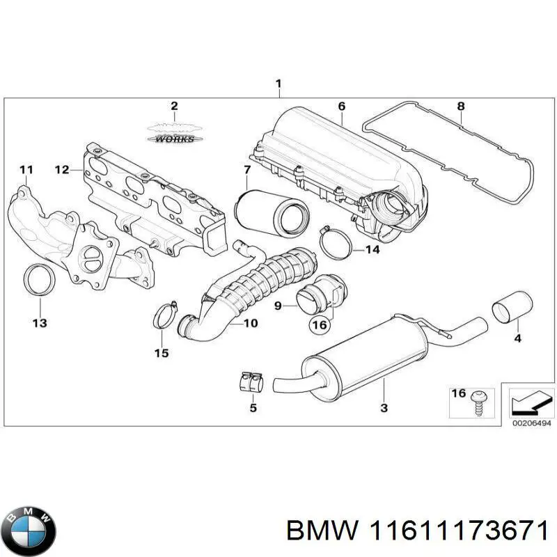Купити 11611173671 BMW Прокладка впускного колектора