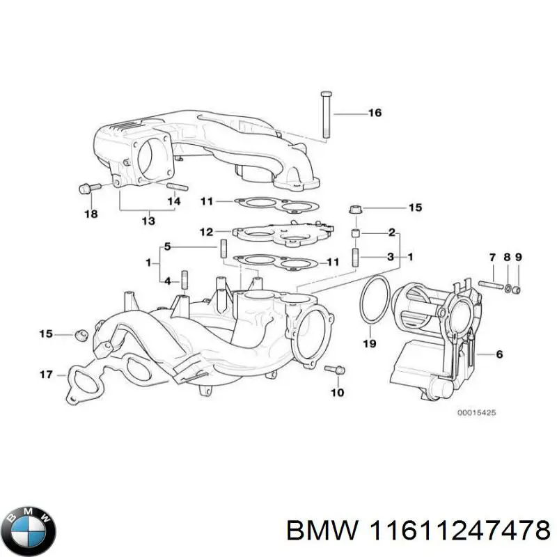 11611247478 BMW прокладка впускного колектора, верхня