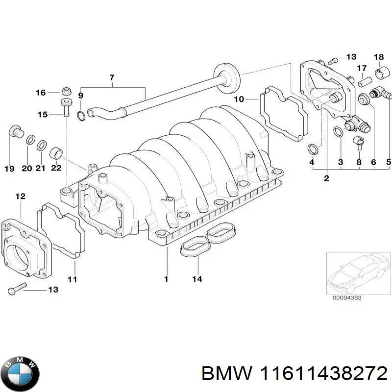 Клапан вентиляції картерних газів 11611438272 BMW