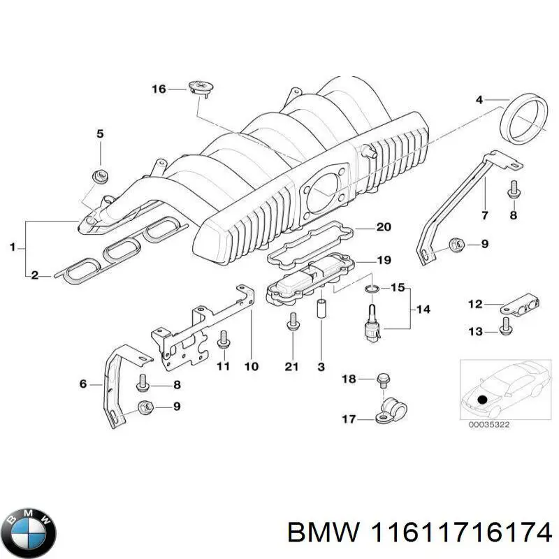 Прокладка дросельної заслінки BMW 11611716174 ціна, від 3.62 USD