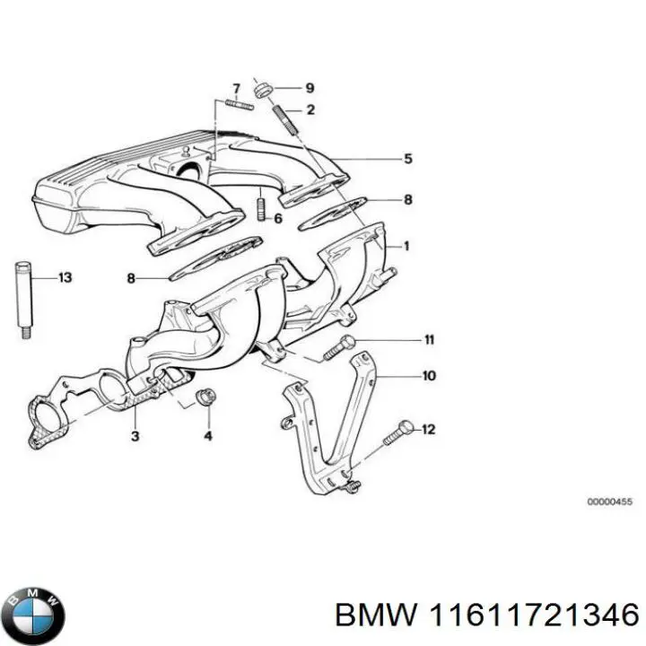 Прокладка впускного колектора 11611721346 BMW