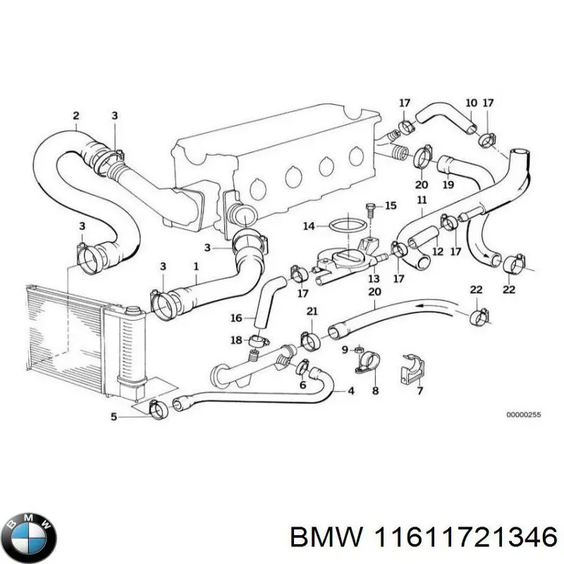 11611721346 BMW прокладка впускного колектора