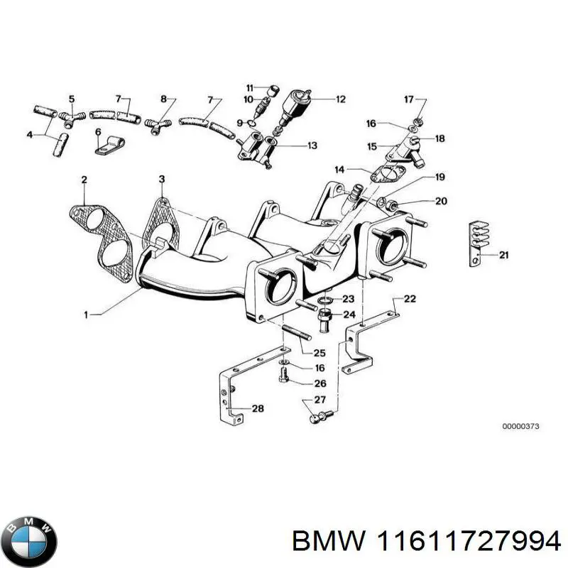 11611727994 BMW прокладка впускного колектора
