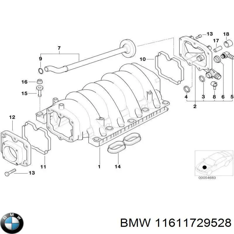 11611729528 BMW колектор впускний