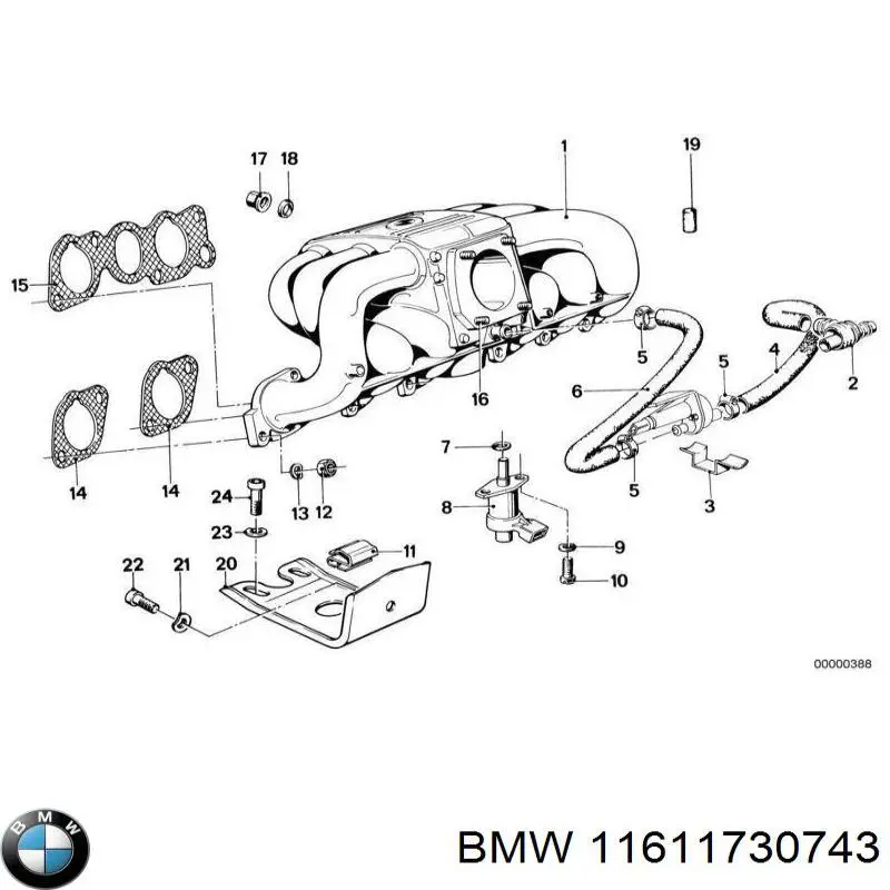11611730743 BMW прокладка впускного колектора