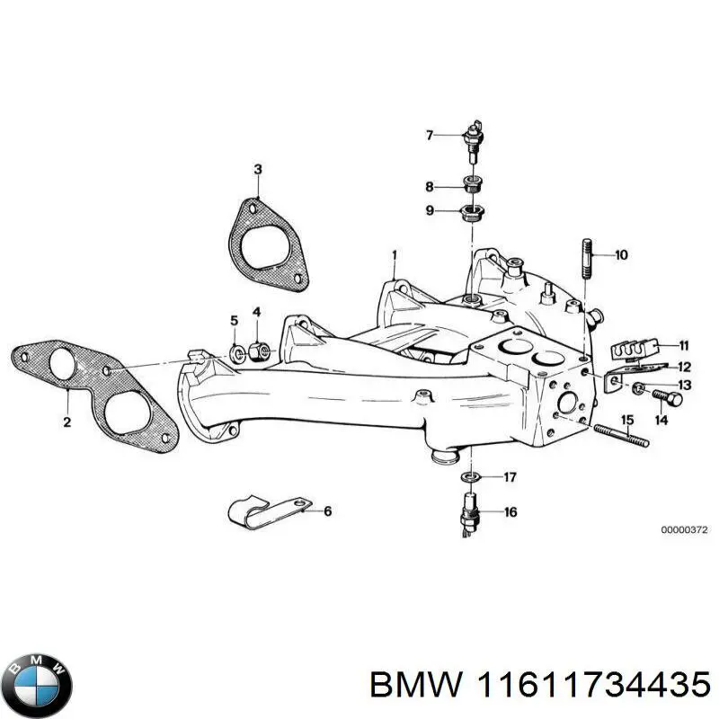 11611734435 BMW Прокладка впускного колектора