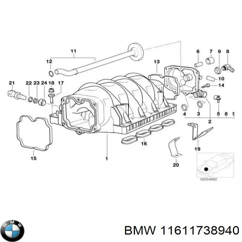 Колектор впускний BMW 11611738940 ціна, від 27.62 USD