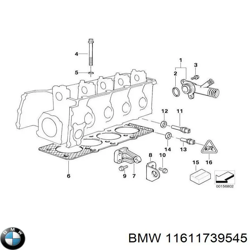 11611739545 BMW Прокладка впускного колектора, верхня