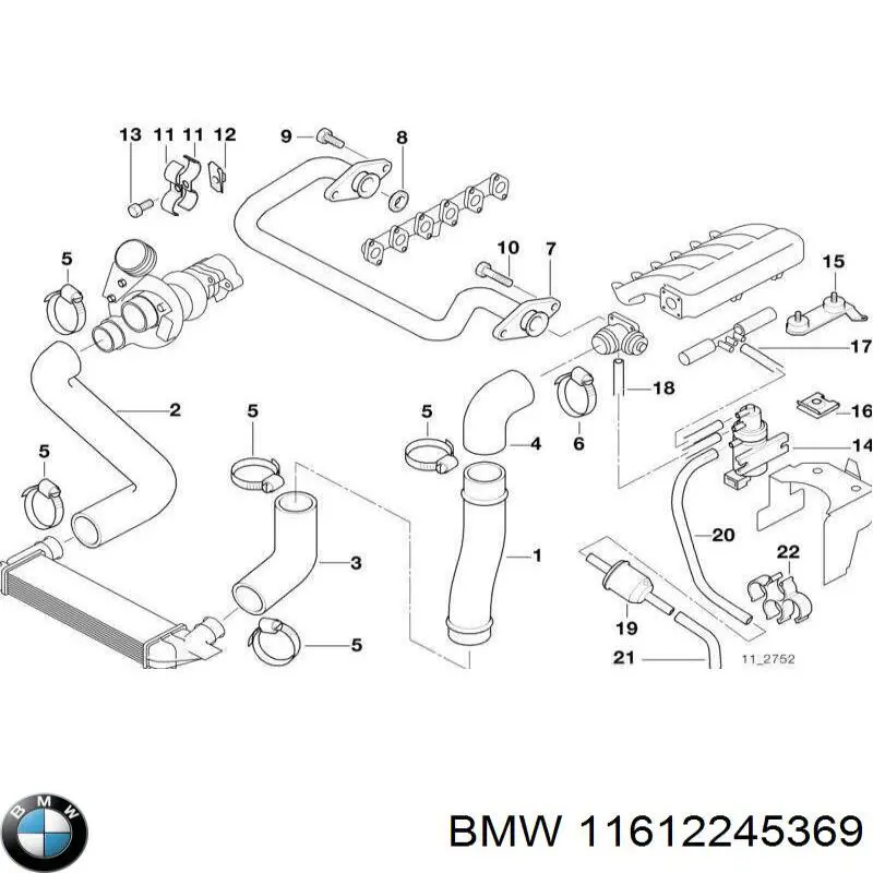 11612245369 BMW Трубка, що нагнітається