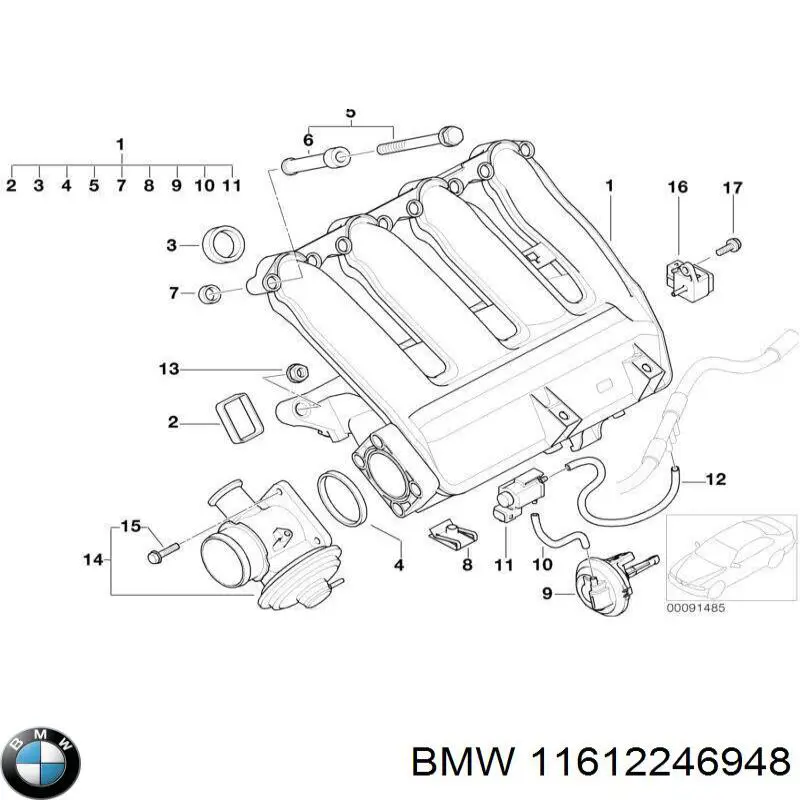 11612246948 BMW Прокладка впускного колектора