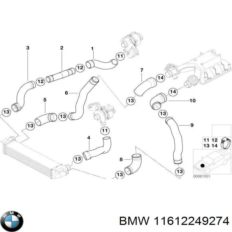 11612249274 BMW Трубка високого тиску ГПК