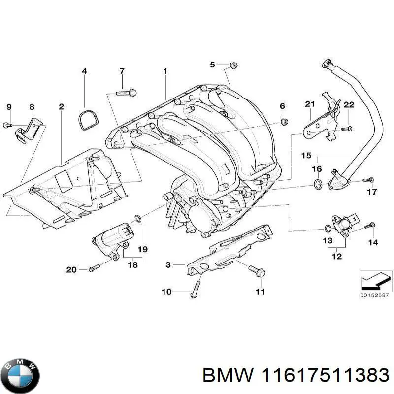 Регулятор зміни довжини впускного колектора BMW 11617511383 ціна, від 10.00 USD