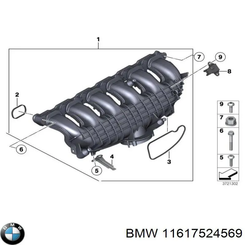 Прокладка впускного колектора 11617524569 BMW
