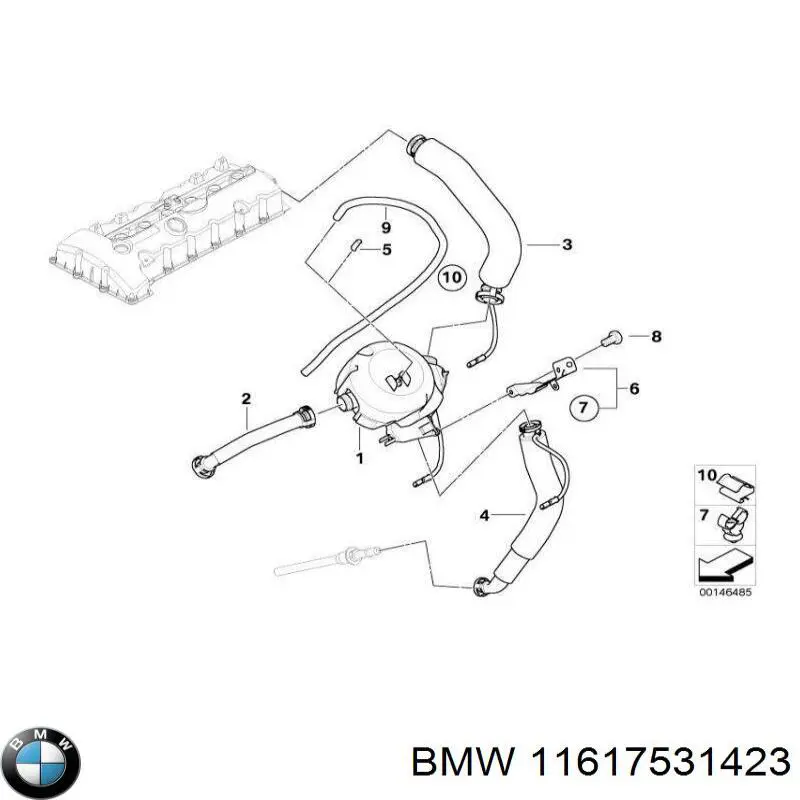 Купити 11617531423 BMW Клапан PCV вентиляції картера