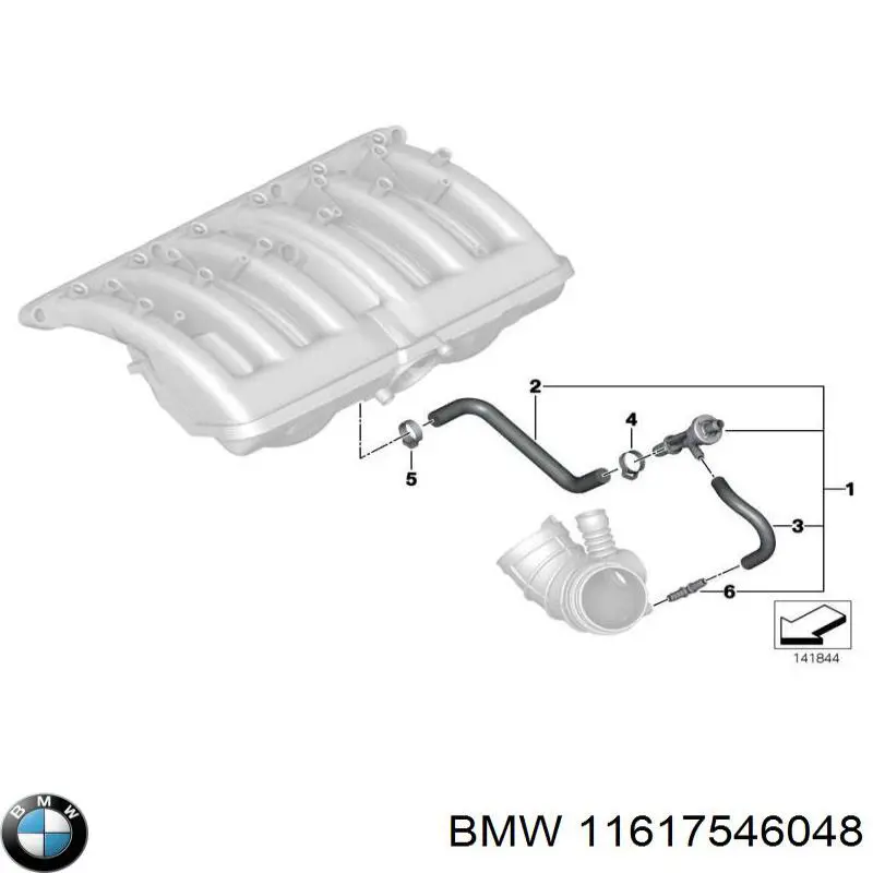 11617546048 BMW Клапан PCV (вентиляції картерних газів)