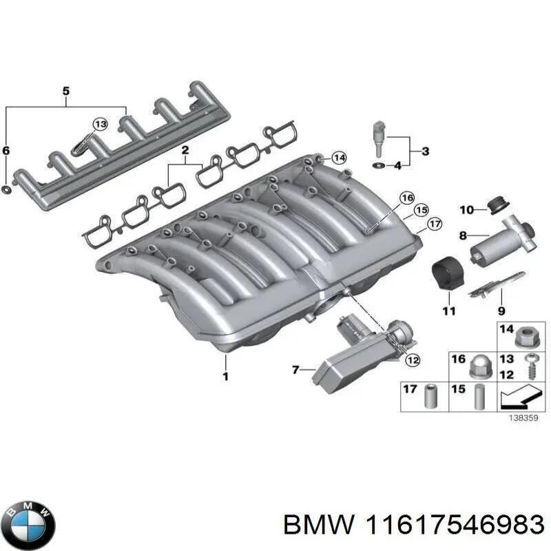 Купити 11617546983 BMW Прокладка впускного колектора