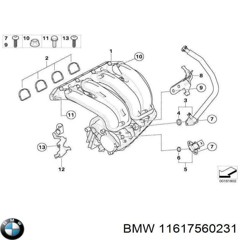 11617560231 BMW Шланг повітряний вентиляції картера
