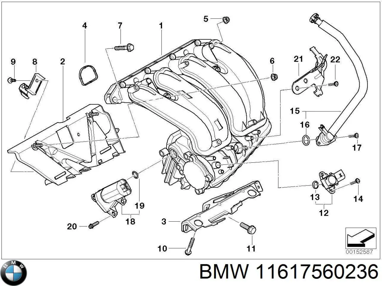 11617560236 BMW Шланг повітряний вентиляції картера