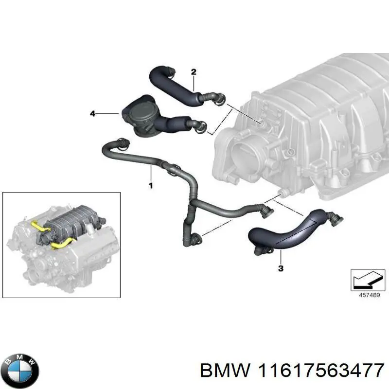 Купити 11617563477 BMW Шланг для видалення повітря