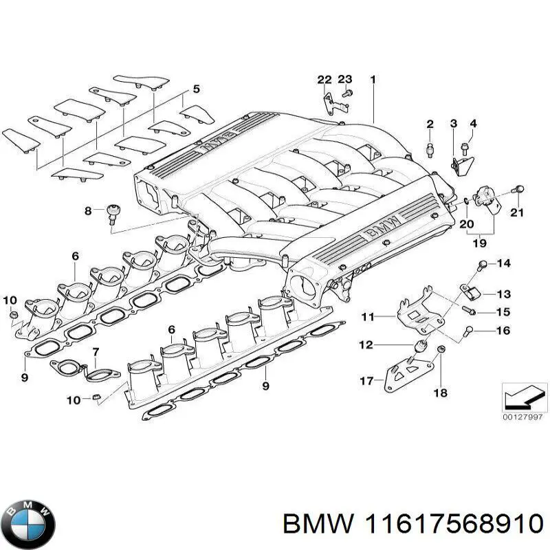11617568910 BMW Прокладка впускного колектора