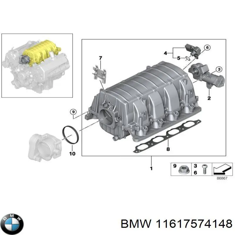 11617574148 BMW Колектор впускний