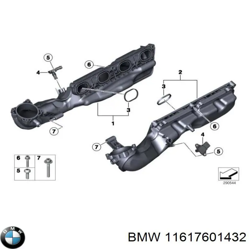 Купити 11617601432 BMW Колектор впускний, правий