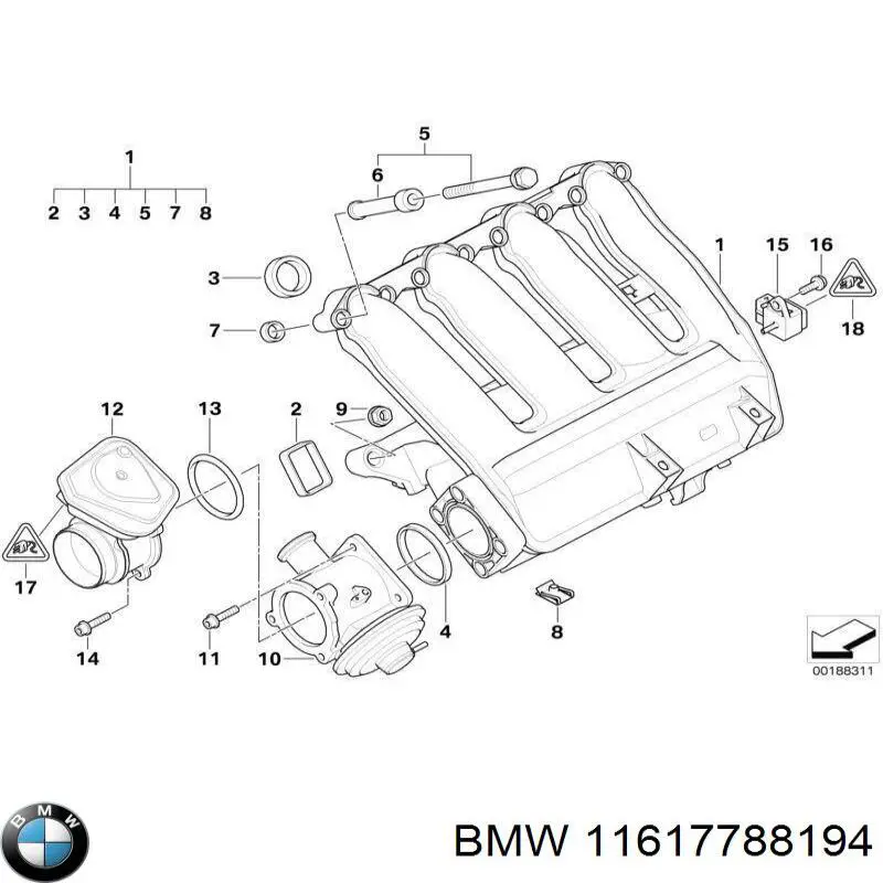 Впускний колектор 7788194 BMW