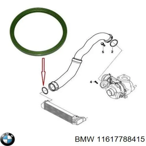Купити 11617788415 BMW Кільце ущільнювача патрубка интеркуллера