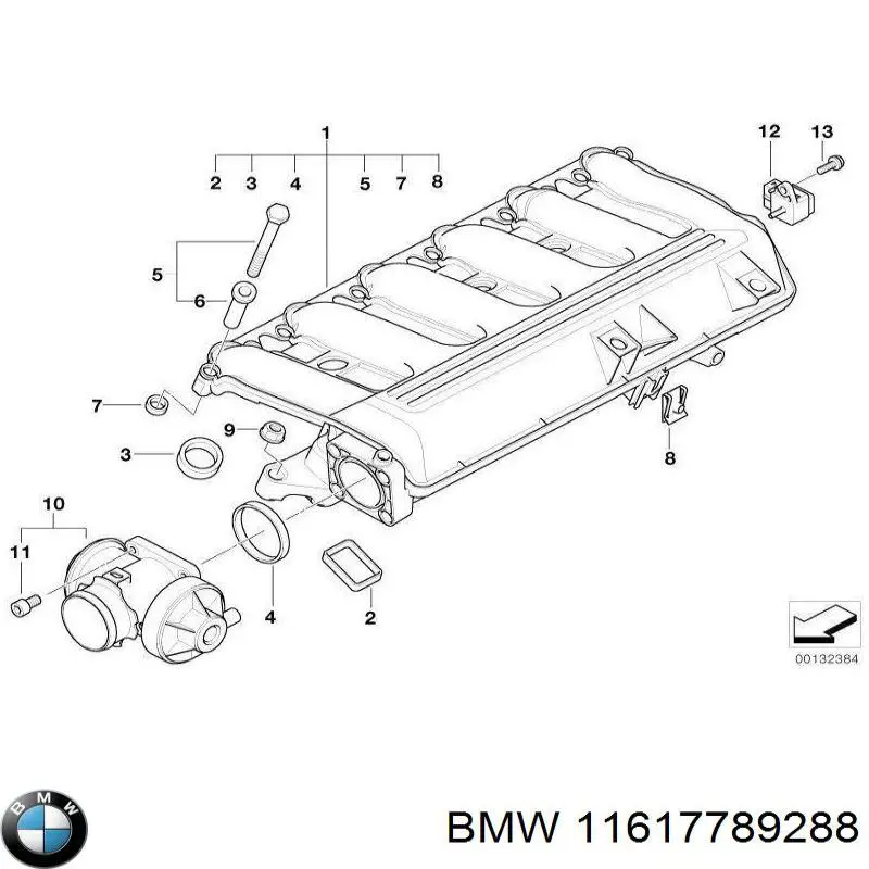 Колектор впускний BMW 11617800586 ціна, від 164.67 USD